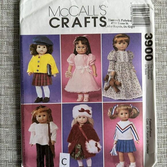 18" Doll Clothes Bundle Sewing Pattern McCalls 3900 Simplicity 4786 & 4654 CUT - Picture 2 of 7